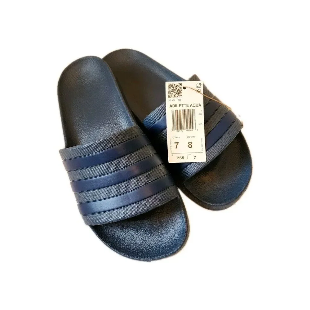 Adidas Adilette Aqua Slip On Sandals Slides Dark Blue Summer IF0895 Mens Size 7